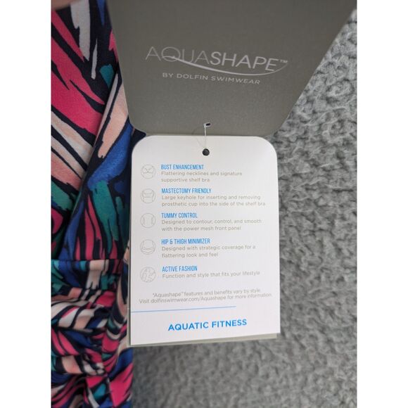 *NEW* Dolfin Aquashape Women's Wrap Front Tankini Top Bliss Print sz Small - Picture 9 of 13